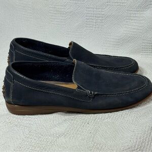 New Johnston & Murphy Men’s Dark‎ Navy Blue Nubuck Driver Loafers Sheepskin 10.5